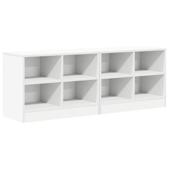 vidaXL Mueble Cama 2 Pcs Blanco 66 X 33 X 48 Cm Madera De Ingenier&iacute;a Vidaxl