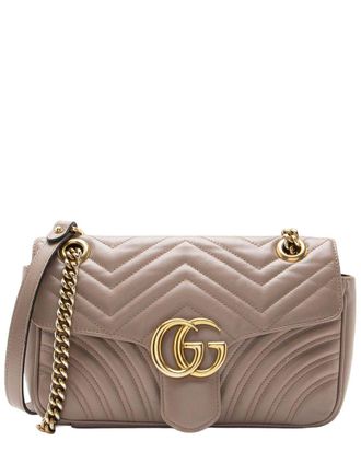Gucci Matelass&eacute; Leather Gg Marmont Medium Flap Bag (Authentic Pre-Loved)