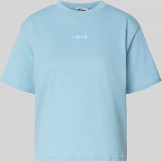 Tom Tailor Denim Boxy Fit T-Shirt aus reiner Baumwolle in Hellblau, Gr&ouml;&szlig;e XS