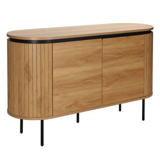 Oviala Aparador moderno rectangular de 2 puertas l120 cm madera clara