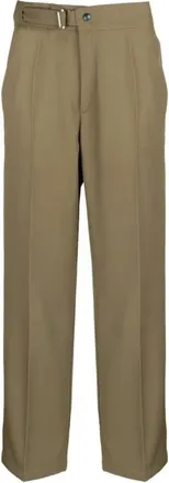 Costumein Geplooide broek met gespsluiting - Heren - Broeken - Groen - Maat: L Zijde