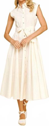 Pinch Design Hayes Sleeveless Button-Front Shirt Dress In Milk White
