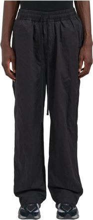 Thom Krom Wide Leg Metallised Cotton Blend Pants - Dames - Wijde Broeken - Zwart - M - Katoen - Broeken