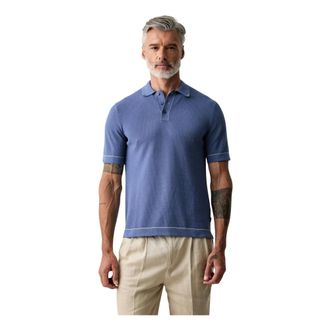 Hackett Heren, Tops, Blauw, Maat: L Katoen