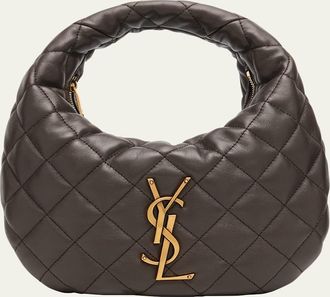 Saint Laurent Icarino Baby YSL Quilted Leather Hobo Bag