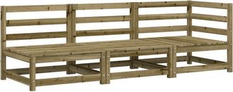 vidaXL Sof&aacute; de jard&iacute;n de 3 plazas madera de pino impregnada vidaXL