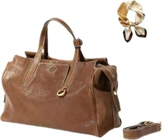 Generic Leather Crossbody Bag for Women, Slouchy Vintage Tote Handbag, Large Capacity Underarm Satchel