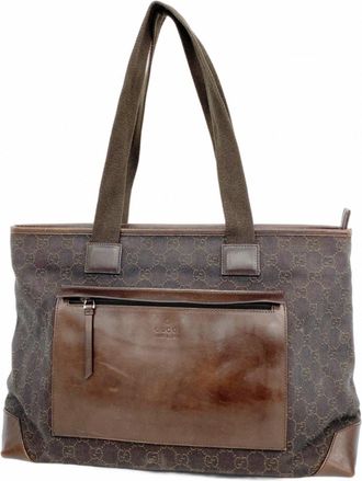 Gucci Brown Denim Tote Bag (Pre-Owned)