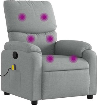 vidaXL Sill&oacute;n Reclinable De Masaje De Tela Gris Claro Vidaxl