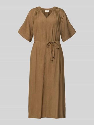 s.Oliver Red Label Relaxed Fit Freizeitkleid aus Viskose-Mix in Mittelbraun, Gr&ouml;&szlig;e 34