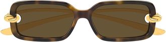 Bottega Veneta Sunglasses Bv1439 S 002 Gold Brown/Brown Women