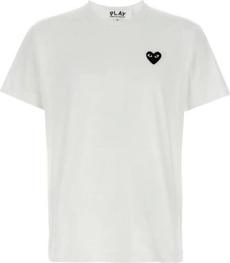 Comme Des Gar&ccedil;ons heart-patch T-shirt - White