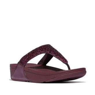 FitFlop Lulu Crystal-mix toe-post sandals in Metallic Plumberry at Nordstrom, Size 6.5