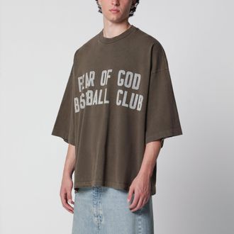 Fear of God T-shirt Baseball Club in jersey di cotone marrone