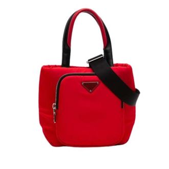 Prada Pre-owned Pocket Cargo Bag - Dames - Vintage Shopper - Rood - ONE Size - Leer - Vintage