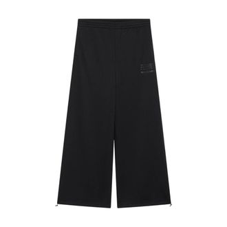 Maison Margiela Wide Trousers, male, Black, Size: S Wide-leg Textured Trousers