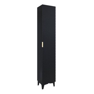 Petits Meubles Columna 1 puerta sobre patas paneles laminados negro
