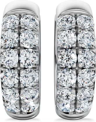 Pompeii3 5/8Ct Diamond Hoops 10k Gold Earrings Lab Grown 1/2 tall