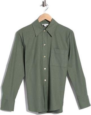 Vince Long Sleeve Linen Blend Button-Up Shirt in Sea Fern at Nordstrom Rack, Size X-Large