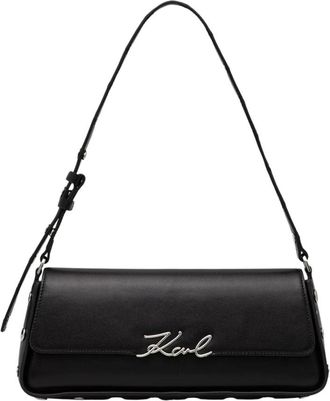 Karl Lagerfeld K Signature Baguette - Dames - Schoudertassen - Zwart - ONE Size - Leer - Tassen