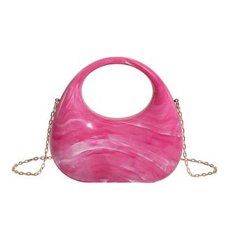 Generic Cymwer Women Acrylic Trendy Evening Clutch Purse Elegant Handbag for Prom Party (Pink)