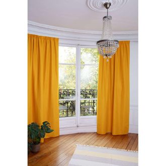 MOONDREAM Cortina térmica trabilla fruncida amarillo MC215 130x250