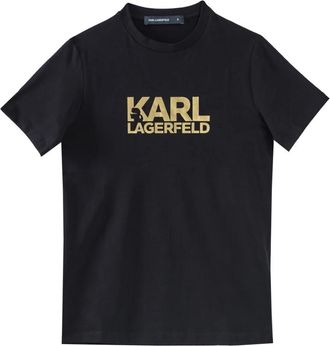 Karl Lagerfeld T-shirt Logo Karl - Heren - T-shirts - Zwart - S - Katoen - Tops