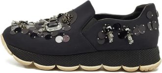 Prada Sneakers senza lacci con cristalli - Blu