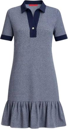 Carolina Herrera Vestido Caroluna de punto jacquard con estampado geom&eacute;trico - Dames - Korte kleedjes - Blauw - XS - Kleedjes
