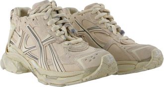 Balenciaga Womens Leather Runner Sneaker Beige