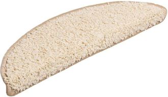 vidaXL Vidaxl - Alfombrillas Para Escaleras 15 Unidades 56x17x3 Cm Crema Semicircular