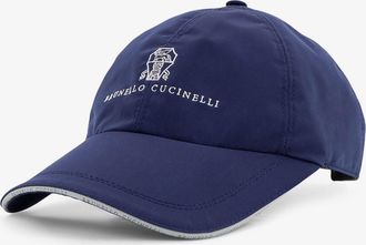 Brunello Cucinelli Mens Baseball Cap Blue Polyester Hat