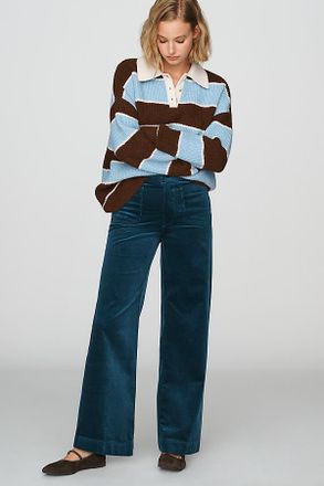 Maeve Colette Corduroy High-Rise Wide-Leg Full-Length Pants
