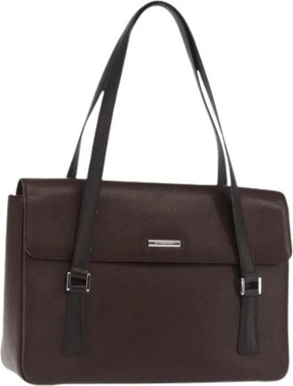 Burberry Pre-owned Leren Handtas - Dames - Vintage Handtas - Bruin - ONE Size - Leer - Vintage