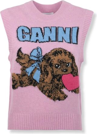 Ganni Dames, Truien, Veelkleurig, Maat: XL Wol