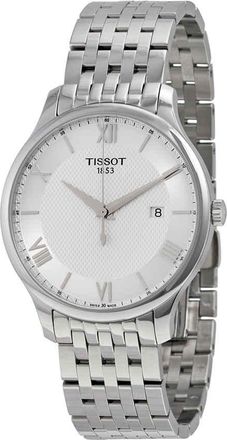 Tissot Tradition Silver Dial Stainless Steel Mens Watch T0636101103800