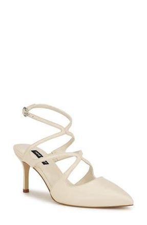 Nine West Maes Ankle Strap Pointed Toe Pump in Ivory at Nordstrom Rack, Size 8.5
