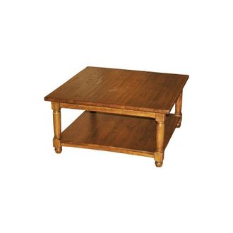 Biscottini International Country coffee table in solid lime wood with walnut finish Made in Italy