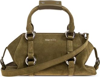 Alexander McQueen Tassen, Dames, Groen, ONE Size, Leer, Farringdon Kleine Handtas
