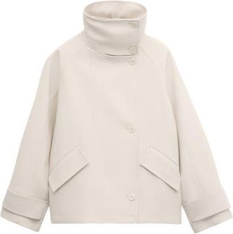 Mango Funnel Neck Parka in Vanilla at Nordstrom, Size Medium