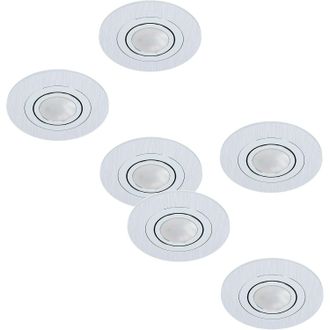Loops 2 PACK 3 PACK Flush Ceiling Downlight Brushed Aluminium Round 3x 5W GU10