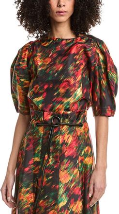 3.1 Phillip Lim Flowers In Motion Canvas Silk-Blend Top