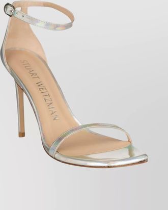 Stuart Weitzman iridescent open toe square sandals