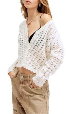 AllSaints Vivian Open Stitch Cardigan in Chalk White at Nordstrom Rack, Size Medium