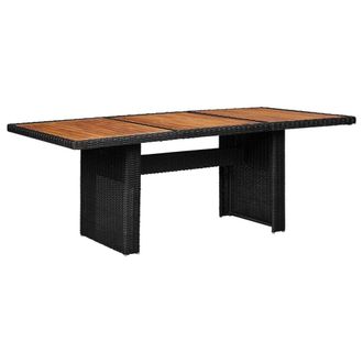 Berkfield Home Garden Dining Table Black 200x100x74 cm Poly Rattan | Size: 200 x 100 x 74 cm