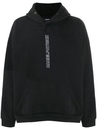 Daniel Patrick Hoodie met logodetail - Zwart
