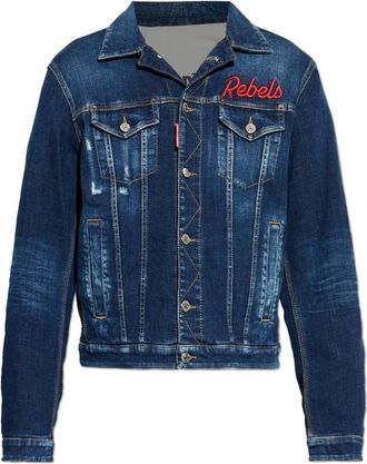 Dsquared2 Denim jack met vintage-effect - Heren - Spijkerjassen - Blauw - M - Denim - Jassen