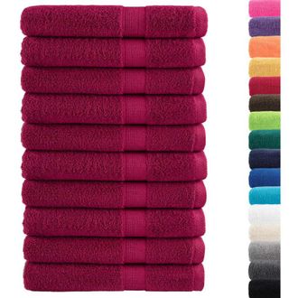 vidaXL Toallas De Sauna Solund 10 Unidades Burdeos 80x200 Cm 600 Gsm Vidaxl