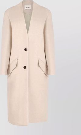 Isabel Marant wool blend v-neck coat with flap pockets