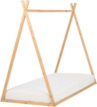Beliani Beliani - Letto per bambini con baldacchino in legno di pino chiaro 90 x 200 cm Saurat